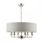 Sorrento 6 Light Ceiling Pendant Light In Polished Nickel With Silver Shade LA3718274-Q