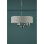 Sorrento 6 Light Ceiling Pendant Light In Polished Nickel With Silver Shade LA3718274-Q