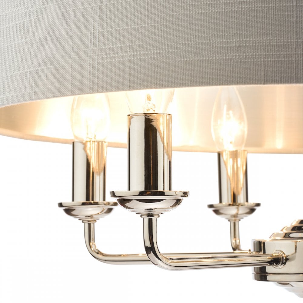 Sorrento 6 Light Ceiling Pendant Light In Polished Nickel With Silver Shade LA3718274-Q