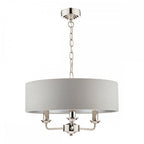 Sorrento 3 Light Ceiling Pendant Light In Polished Nickel With Silver Shade LA3718272-Q
