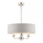 Sorrento 3 Light Ceiling Pendant Light In Polished Nickel With Silver Shade LA3718272-Q