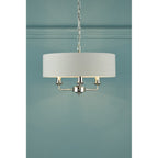 Sorrento 3 Light Ceiling Pendant Light In Polished Nickel With Silver Shade LA3718272-Q