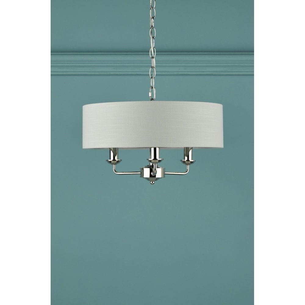 Sorrento 3 Light Ceiling Pendant Light In Polished Nickel With Silver Shade LA3718272-Q