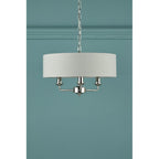 Sorrento 3 Light Ceiling Pendant Light In Polished Nickel With Silver Shade LA3718272-Q
