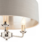 Sorrento 3 Light Ceiling Pendant Light In Polished Nickel With Silver Shade LA3718272-Q