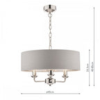 Sorrento 3 Light Ceiling Pendant Light In Polished Nickel With Silver Shade LA3718272-Q