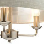 Sorrento 3 Light Ceiling Pendant Light In Satin Nickel With Natural Shade LA3567326-Q