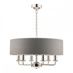 Sorrento 6 Light Ceiling Pendant Light In Polished Nickel With Charcoal Shade LA3668938-Q