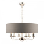 Sorrento 6 Light Ceiling Pendant Light In Polished Nickel With Charcoal Shade LA3668938-Q