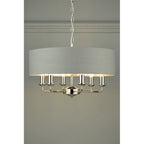 Sorrento 6 Light Ceiling Pendant Light In Polished Nickel With Charcoal Shade LA3668938-Q