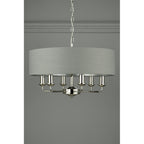 Sorrento 6 Light Ceiling Pendant Light In Polished Nickel With Charcoal Shade LA3668938-Q