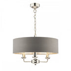 Sorrento Polished Nickel 3 Light Armed Fitting Ceiling Light with Charcoal Shade LA3688867-Q