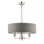 Sorrento Polished Nickel 3 Light Armed Fitting Ceiling Light with Charcoal Shade LA3688867-Q