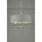 Sorrento Polished Nickel 3 Light Armed Fitting Ceiling Light with Charcoal Shade LA3688867-Q