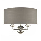 Sorrento 2 Light Wall Light In Polished Nickel With Charcoal Shade LA3727711-Q