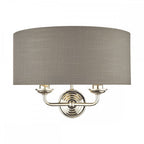 Sorrento 2 Light Wall Light In Polished Nickel With Charcoal Shade LA3727711-Q
