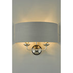 Sorrento 2 Light Wall Light In Polished Nickel With Charcoal Shade LA3727711-Q