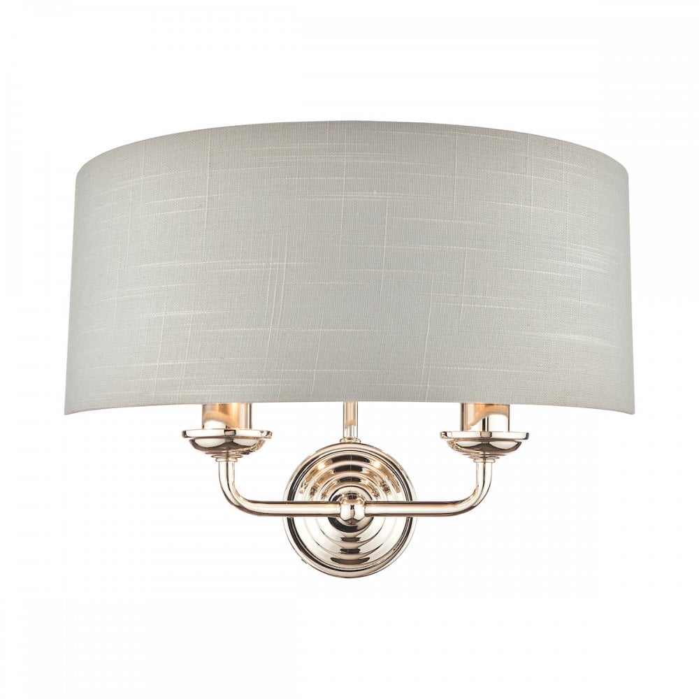 Sorrento 2 Light Wall Light In Polished Nickel With Silver Shade LA3727710-Q