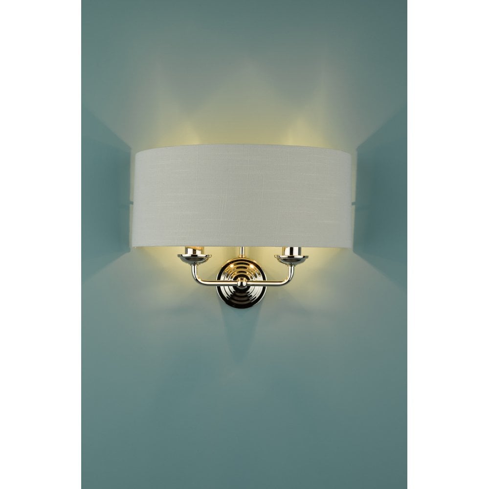 Sorrento 2 Light Wall Light In Polished Nickel With Silver Shade LA3727710-Q