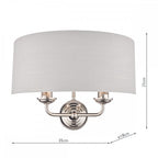 Sorrento 2 Light Wall Light In Polished Nickel With Silver Shade LA3727710-Q