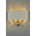 Sorrento 2 Light Wall Light In Satin Nickel With Natural Shade LA3727712-Q