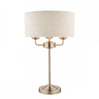 Sorrento 3 Light Table Lamp In Satin Nickel With Natural Shade LA3636753-Q