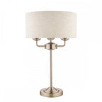 Sorrento 3 Light Table Lamp In Satin Nickel With Natural Shade LA3636753-Q
