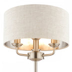 Sorrento 3 Light Table Lamp In Satin Nickel With Natural Shade LA3636753-Q