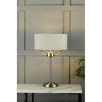 Sorrento 3 Light Table Lamp In Satin Nickel With Natural Shade LA3636753-Q
