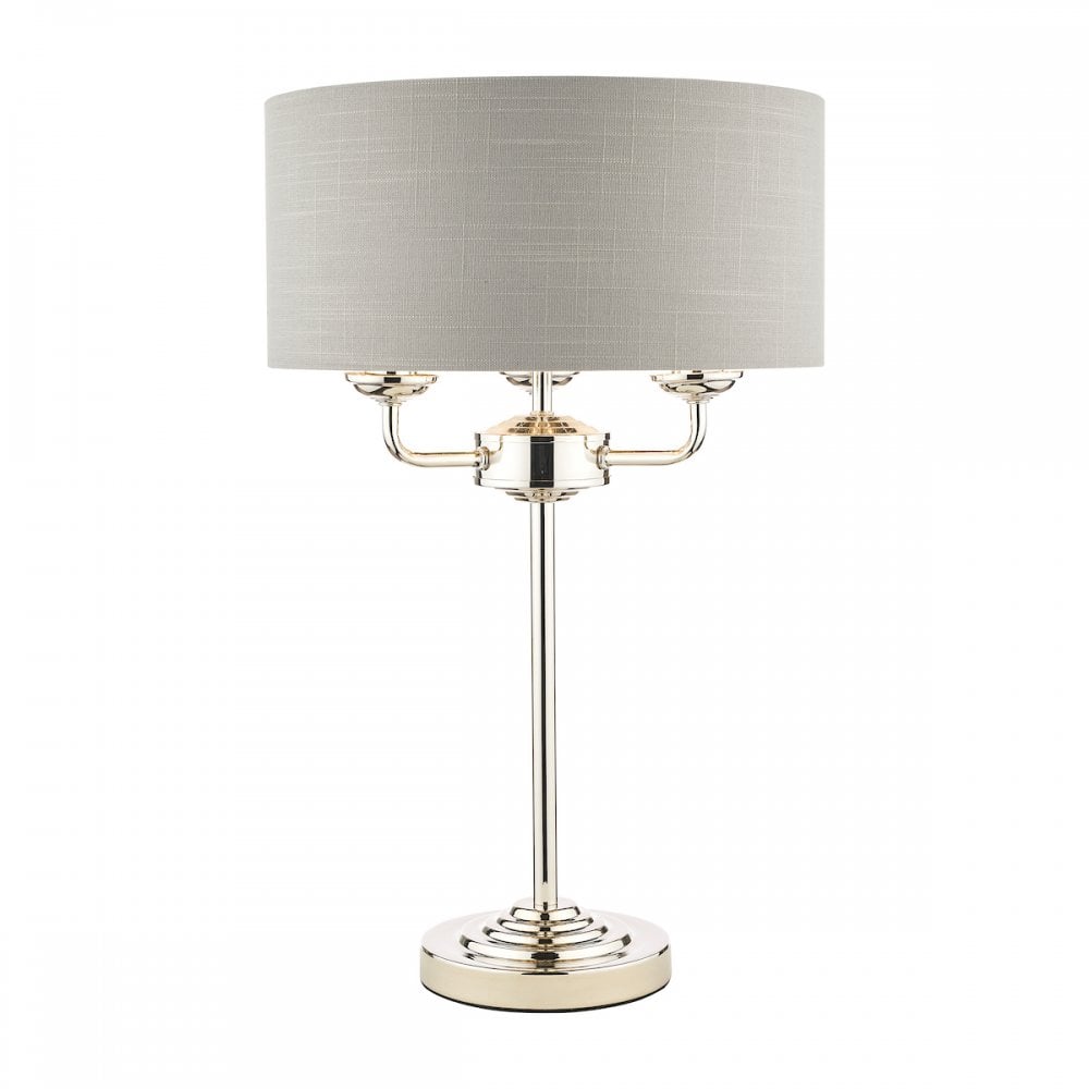 Sorrento 3 Light Table Lamp In Polished Nickel With Silver Shade LA3718286-Q