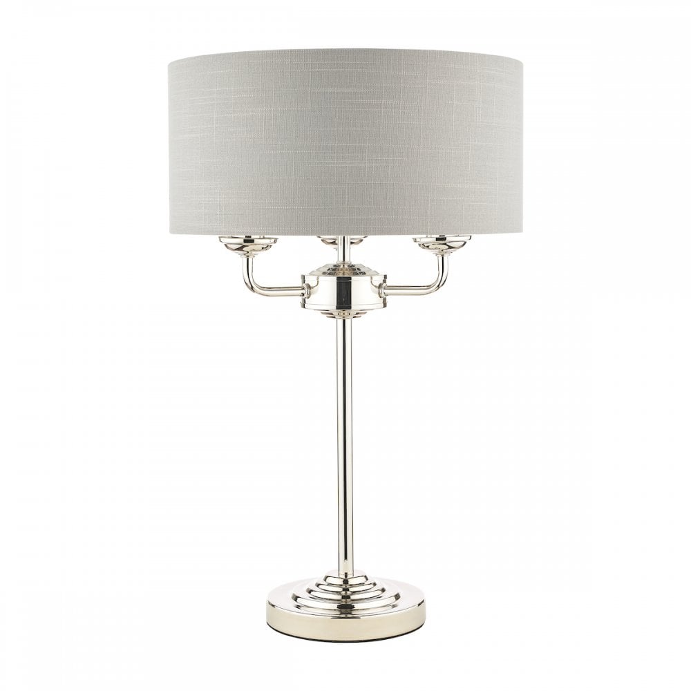 Sorrento 3 Light Table Lamp In Polished Nickel With Silver Shade LA3718286-Q
