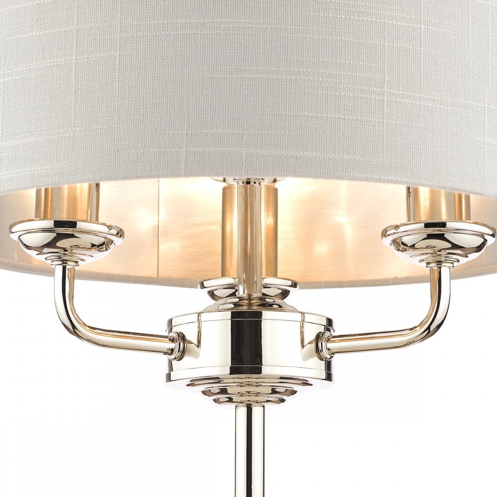 Sorrento 3 Light Table Lamp In Polished Nickel With Silver Shade LA3718286-Q