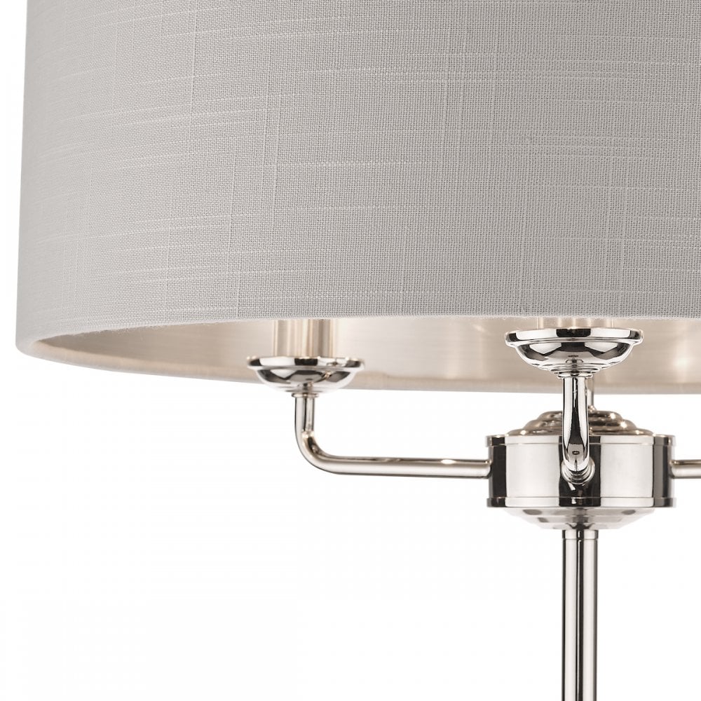 Sorrento 3 Light Floor Lamp In Polished Nickel With Silver Shade LA3718280-Q
