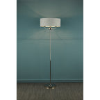 Sorrento 3 Light Floor Lamp In Polished Nickel With Silver Shade LA3718280-Q