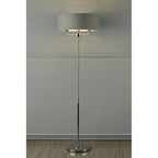 Sorrento Polished Nickel 3 Light Floor Lamp with Charcoal Shade LA3688866-Q