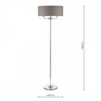 Sorrento Polished Nickel 3 Light Floor Lamp with Charcoal Shade LA3688866-Q