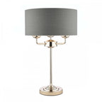 Sorrento 3 Light Table Lamp In Polished Nickel With Charcoal Shade LA3702786-Q