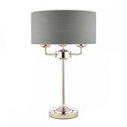 Sorrento 3 Light Table Lamp In Polished Nickel With Charcoal Shade LA3702786-Q