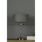 Sorrento 3 Light Table Lamp In Polished Nickel With Charcoal Shade LA3702786-Q