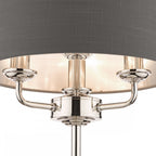 Sorrento 3 Light Table Lamp In Polished Nickel With Charcoal Shade LA3702786-Q