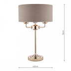 Sorrento 3 Light Table Lamp In Polished Nickel With Charcoal Shade LA3702786-Q