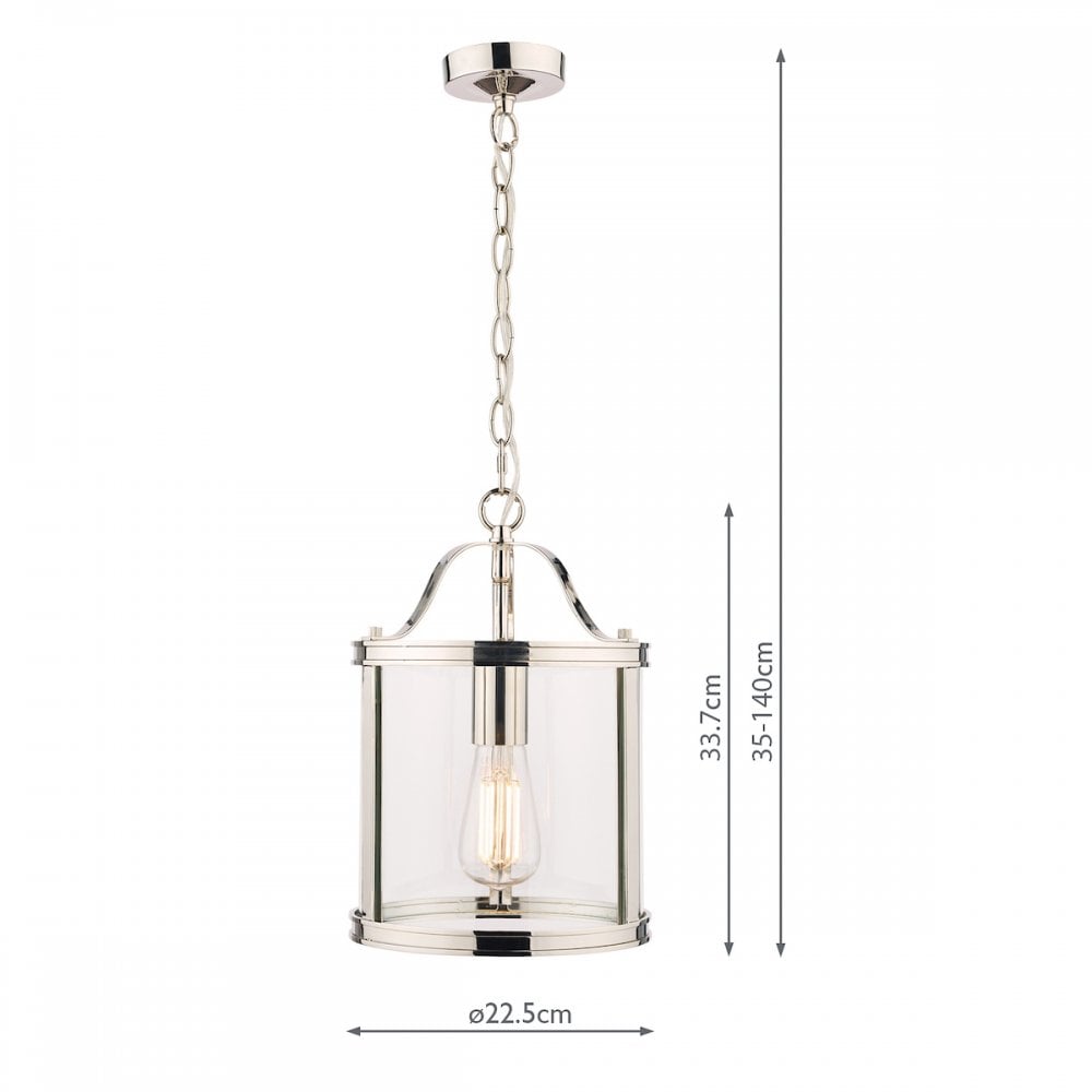 Harrington Vintage 1 Light Ceiling Lantern In Polished Nickel Finish LA3742247-Q