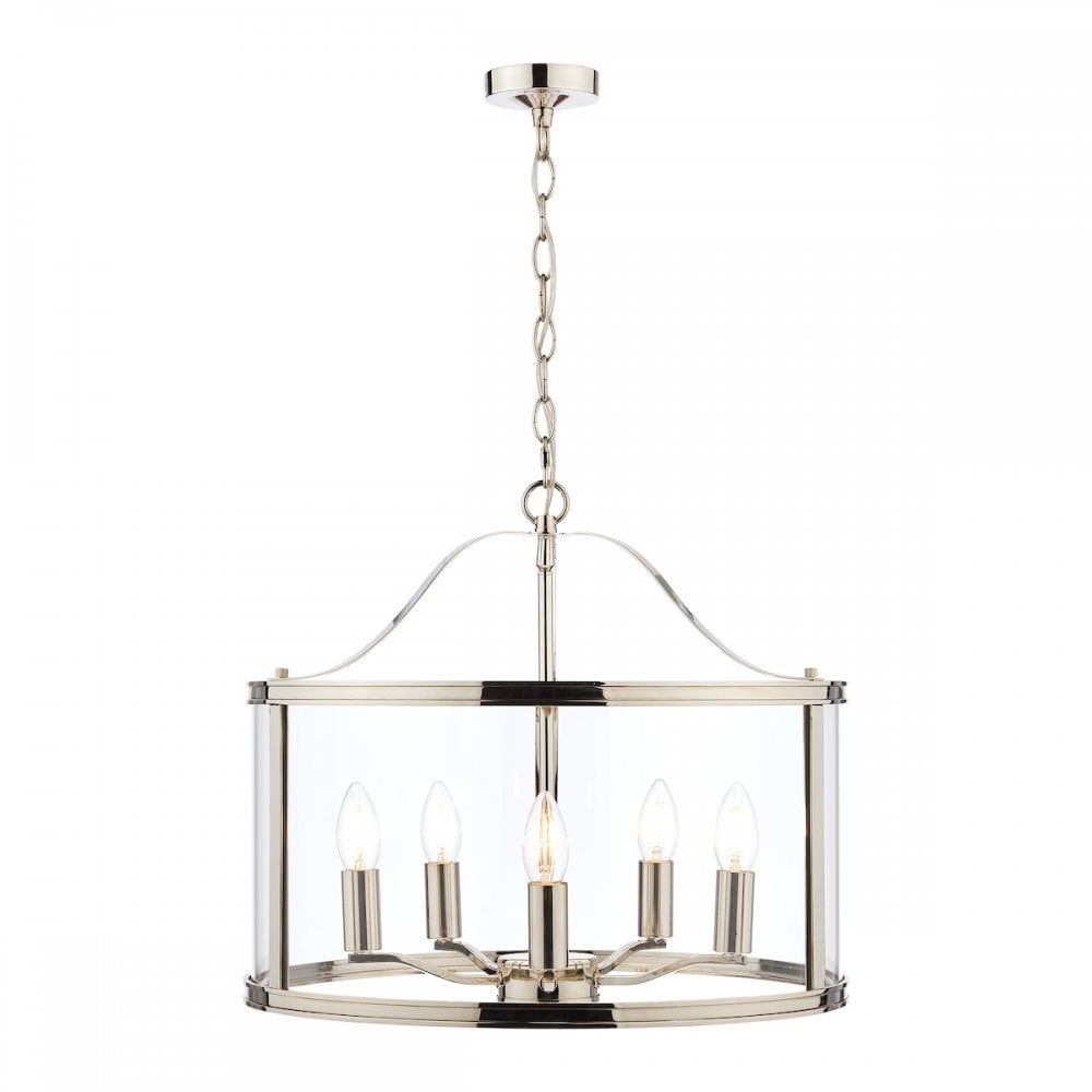 Harrington Vintage 5 Light Ceiling Lantern In Polished Nickel Finish LA3732127-Q