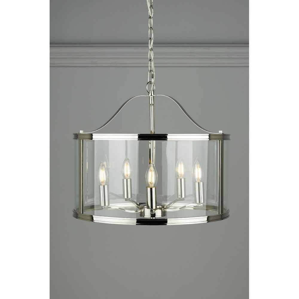 Harrington Vintage 5 Light Ceiling Lantern In Polished Nickel Finish LA3732127-Q