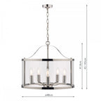 Harrington Vintage 5 Light Ceiling Lantern In Polished Nickel Finish LA3732127-Q