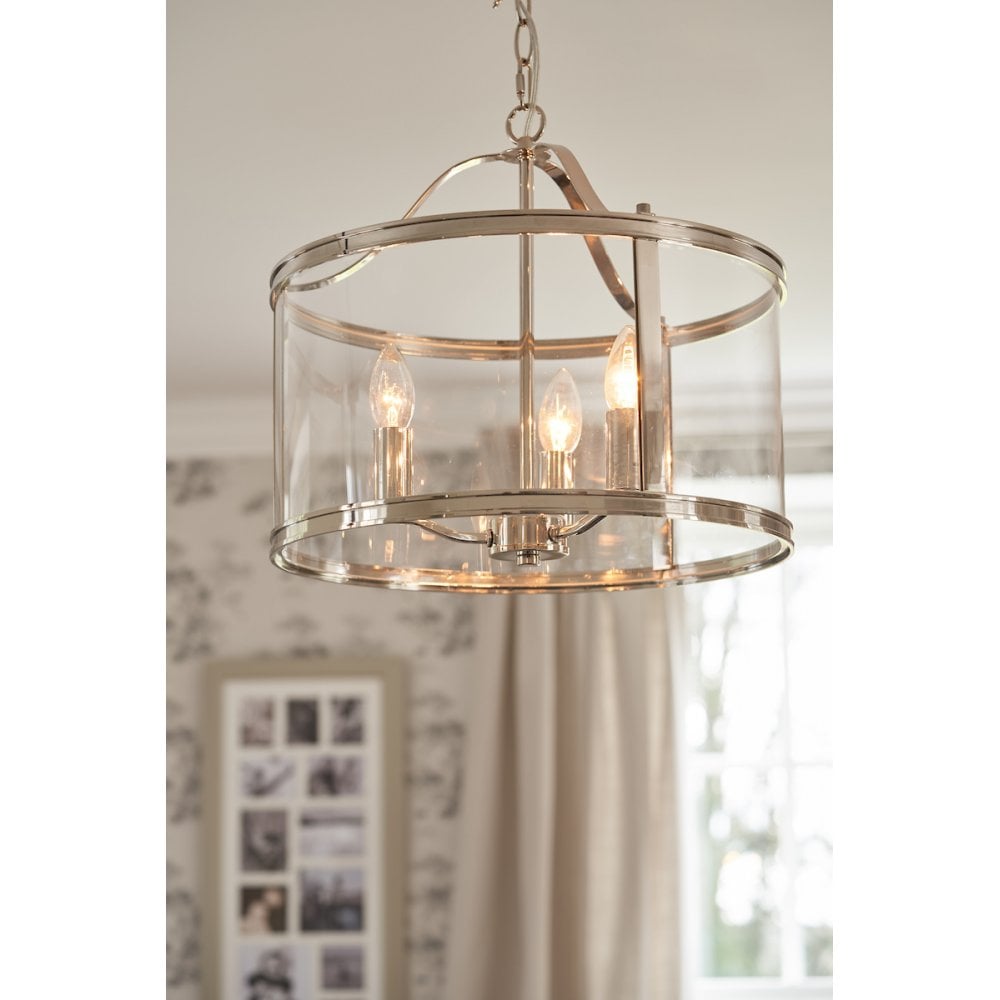 Harrington Polished Nickel 3 Light Lantern Ceiling Light LA3713744-Q