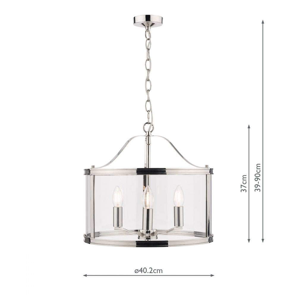 Harrington Polished Nickel 3 Light Lantern Ceiling Light LA3713744-Q