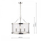 Harrington Polished Nickel 3 Light Lantern Ceiling Light LA3713744-Q