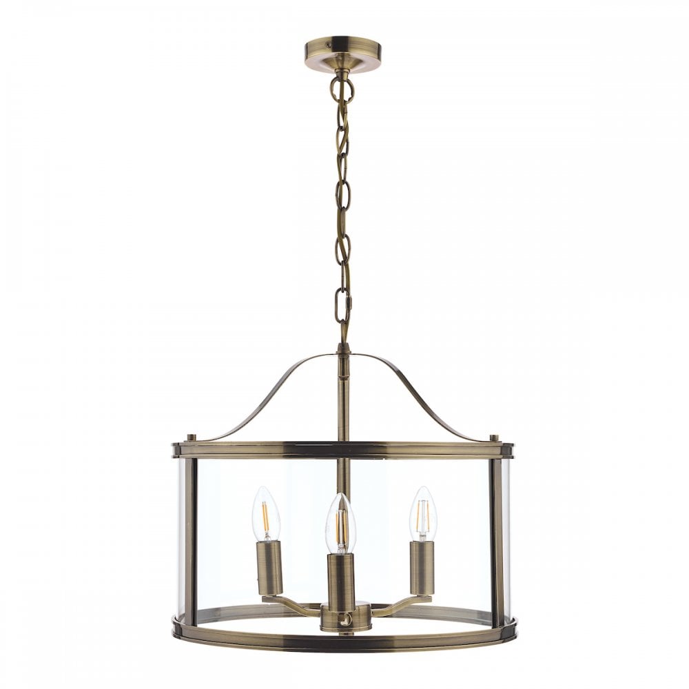 Harrington Vintage 3 Light Ceiling Lantern In Antique Brass Finish LA3734640-Q