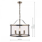 Harrington Vintage 3 Light Ceiling Lantern In Antique Brass Finish LA3734640-Q
